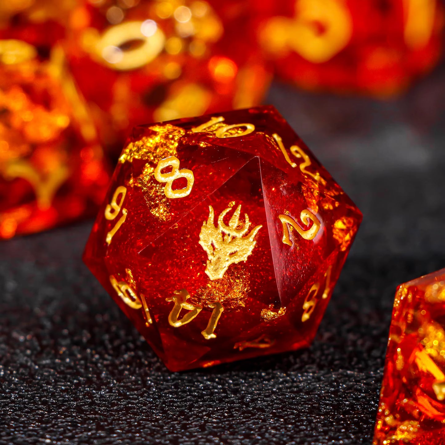 Cat Dice Sharp Edge Dice for Dungeons and Dragons Liquid Core Dice Resin Dnd Cat Dice D20 D&D Dice , Galaxy Dice Set