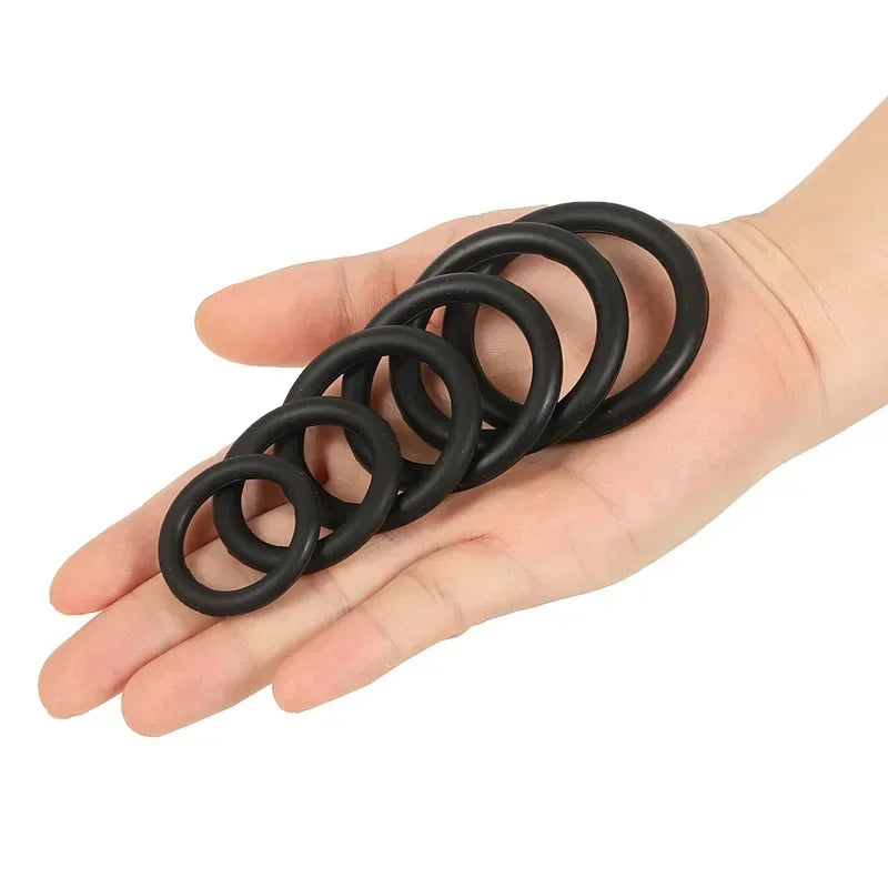 ANILLOS DE SILICONA, JUGUETE SEXUAL - Control eyaculación - Erección potenciada // 6-Pack Silicone Penis Rings for Enhanced Erection & Ejaculation Control - Men's Adult Sex Toys