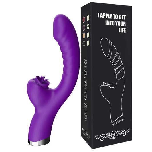Dildo con Lengua Vibradora, "Imitación" Sexo Oral