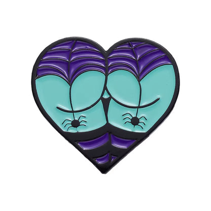 Halloween Sexy Butts Enamel Pins Heart Shaped Cosplay Brooches Lapel Badges Punk Gothic Jewelry Gift for Friends Wholesale
