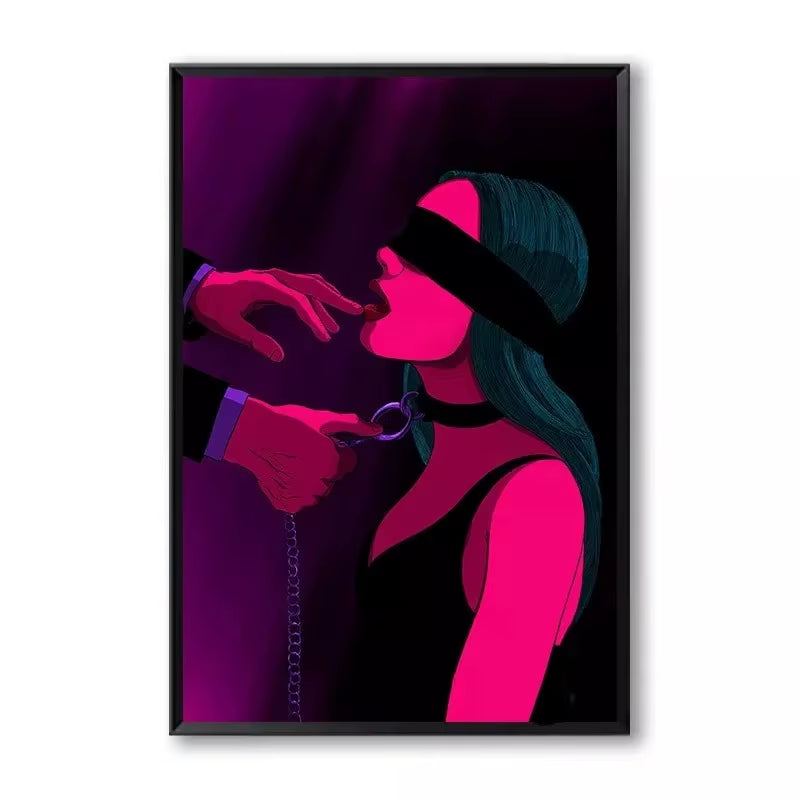 Sexy Poster Nude Lovers Canvas Paintings Attractive Body Sex Robet Posters and Prints Bondage Wall Art Picture for Bedroom Decor