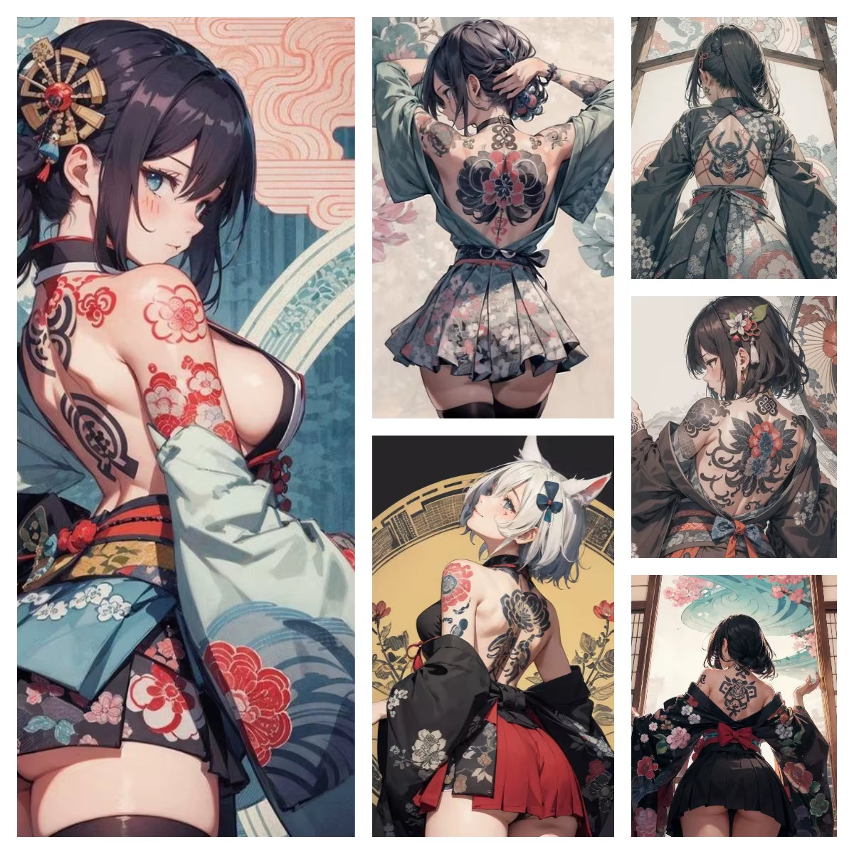 Poster Tattoo Girl, 12 modelos, sin marco