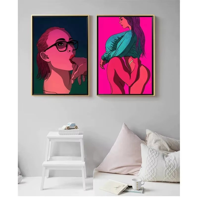 Sexy Poster Nude Lovers Canvas Paintings Attractive Body Sex Robet Posters and Prints Bondage Wall Art Picture for Bedroom Decor