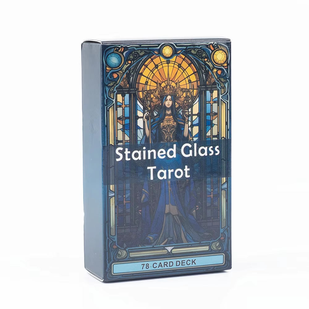 Stained Glass Tarot a 78-Card Deck Leisure Entertainment Game Card Family Gathering Divination Board Playing Games 10.3*6Cm