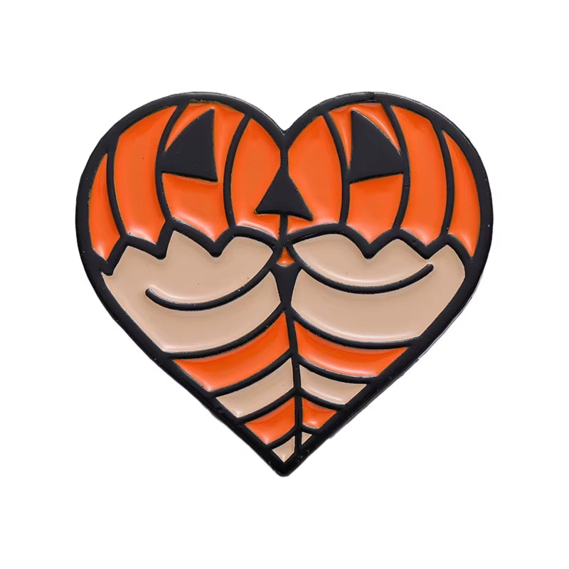 Halloween Sexy Butts Enamel Pins Heart Shaped Cosplay Brooches Lapel Badges Punk Gothic Jewelry Gift for Friends Wholesale