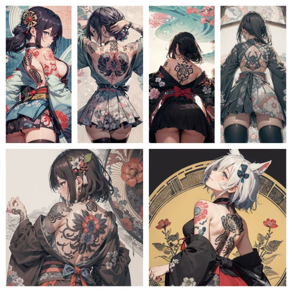 Poster Tattoo Girl, 12 modelos, sin marco