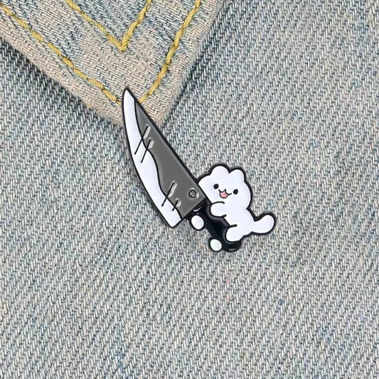 PIN Duck and White Mouse with Knife