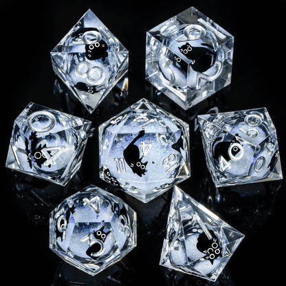 Dados de Gatos, en Resina y con brillitos por dentro