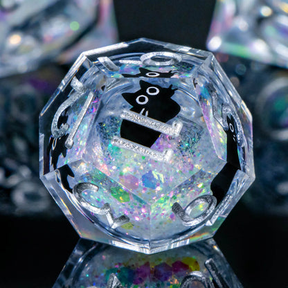 Dados de Gatos, en Resina y con brillitos por dentro