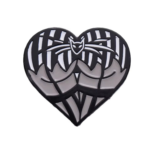 Halloween Sexy Butts Enamel Pins Heart Shaped Cosplay Brooches Lapel Badges Punk Gothic Jewelry Gift for Friends Wholesale
