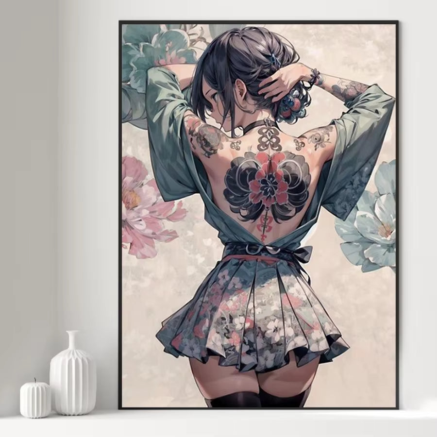 Poster Tattoo Girl, 12 modelos, sin marco