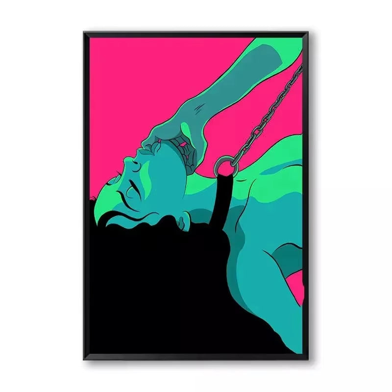 Sexy Poster Nude Lovers Canvas Paintings Attractive Body Sex Robet Posters and Prints Bondage Wall Art Picture for Bedroom Decor