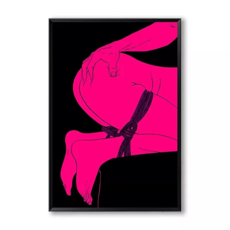 Sexy Poster Nude Lovers Canvas Paintings Attractive Body Sex Robet Posters and Prints Bondage Wall Art Picture for Bedroom Decor